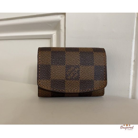 Authentic Louis Vuitton Brown Damier Ebene Coated Canvas Square Cufflinks Case - Picture 4 of 13